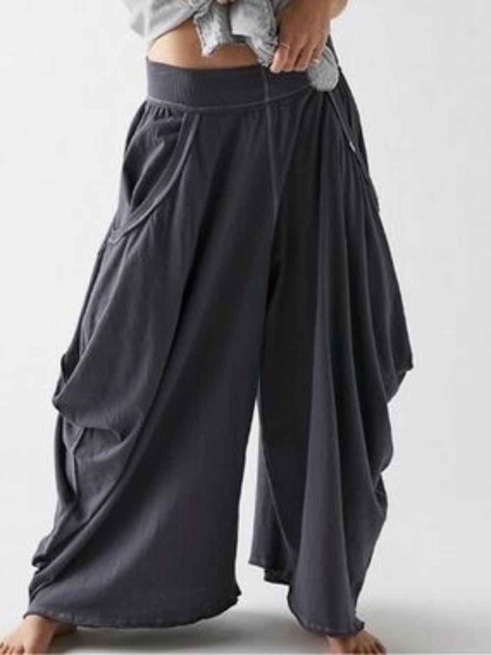 Free People Intimately Summer Slumber Asphalt Gray Harem Wide-Leg Pants Medium